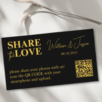 Black and Gold Wedding Album Foto Sharing QR Code