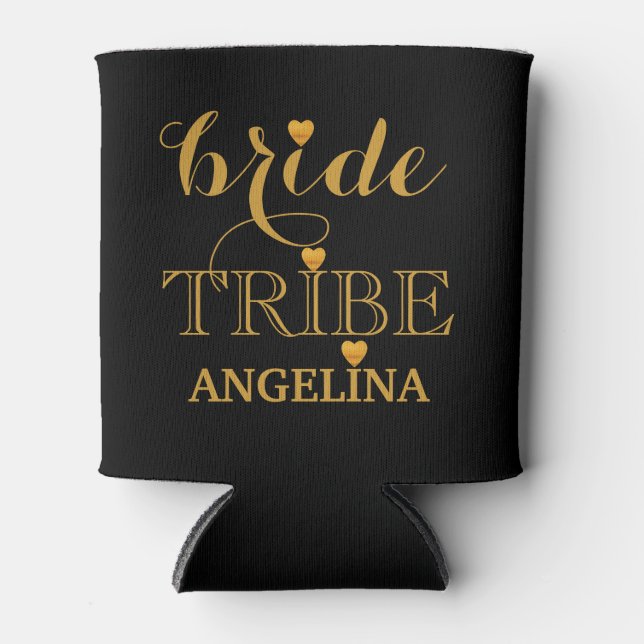 Black and Gold Wedding Bribe Tribe Dosenkühler (Vorderseite)