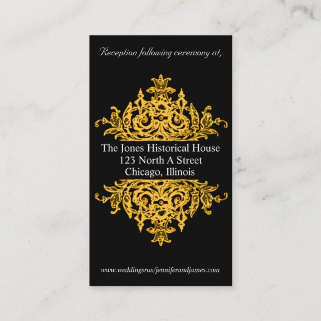 Black and Gold Wedding Cards Begleitkarte (Vorderseite)