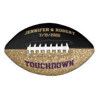 Black and Gold Wedding Custom Football