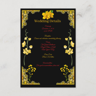 Black and Gold Wedding Enclosure Card Begleitkarte