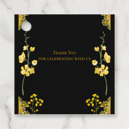 Black and Gold Wedding Favor Tag Geschenkanhänger