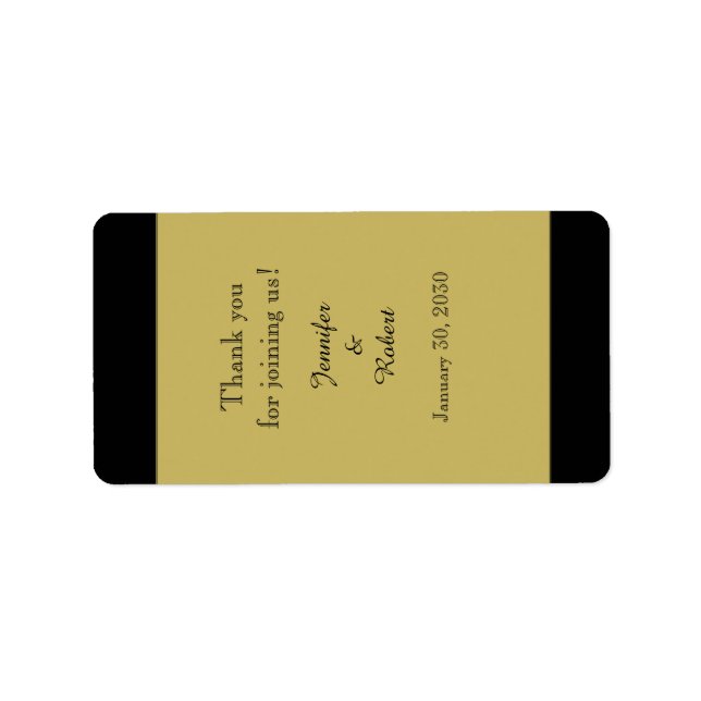 Black and Gold Wedding Lip Balm Label Adressaufkleber (Vorne)