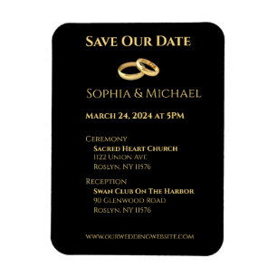 Black and Gold Wedding- Magnet