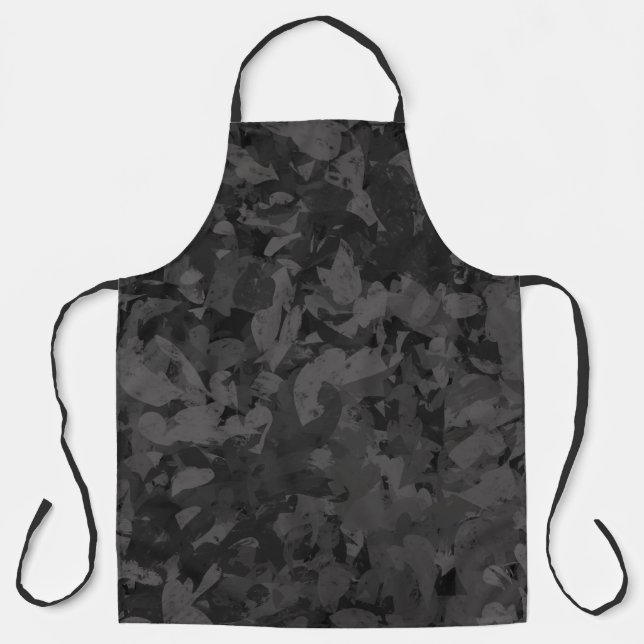 Black And Gray Abstract Graphic Art Design Schürze (Vorderseite)