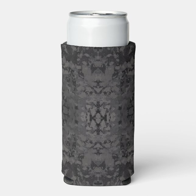 Black And Gray Abstract Graphic Art Design Selters Dosenkühler (Seltzer Vorderseite)