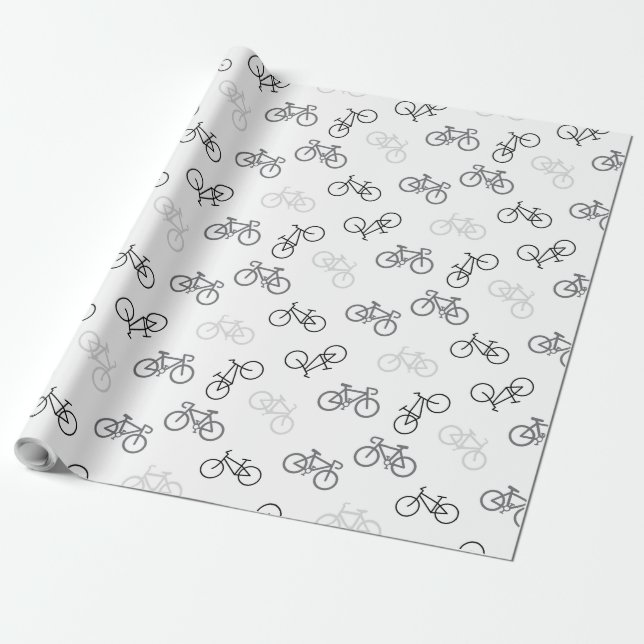 Black and Gray Bikes Geschenkpapier (Ungerollt)