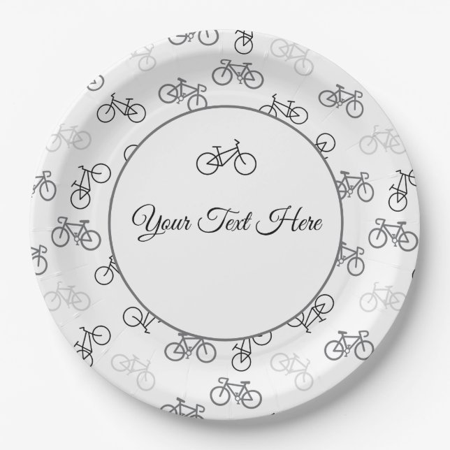Black and Gray Bikes Pappteller (Vorderseite)