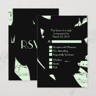 Black and Green Abstrait Music RSVP w Menu Choice
