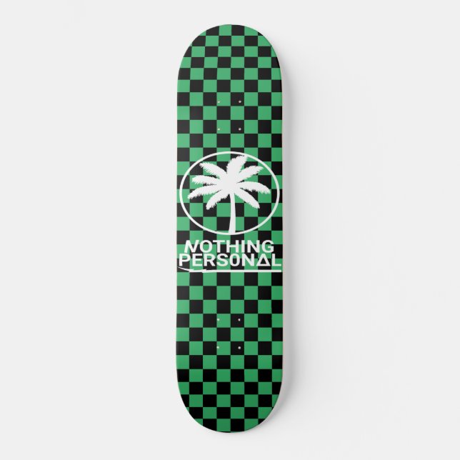 Black and Green Checkerboard Skateboard (Vorderseite)