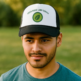 Black and Green Lawn Care Professional Truckerkappe