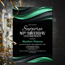 Black and Green Surprise 40th Birthday Party