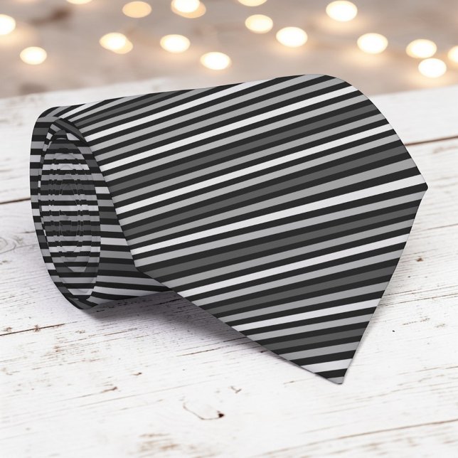 Black and Grey Color Stripes Necktie Krawatte (Von Creator hochgeladen)