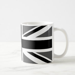 Black and Grey Union Jack Kaffeetasse
