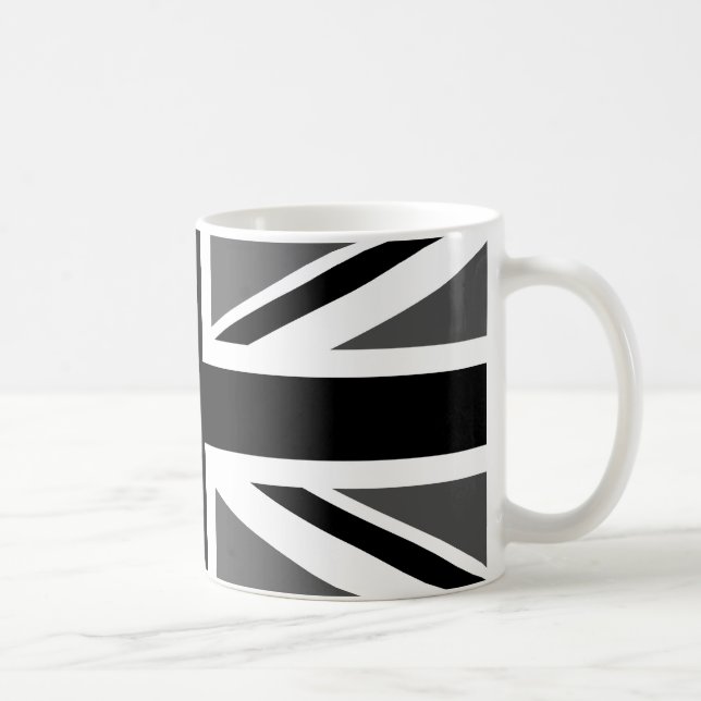 Black and Grey Union Jack Kaffeetasse (Rechts)