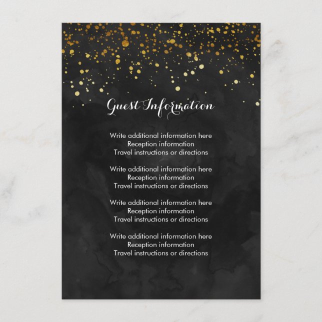 Black and Imitate Gold Glitzer Begleitkarte (Vorderseite)