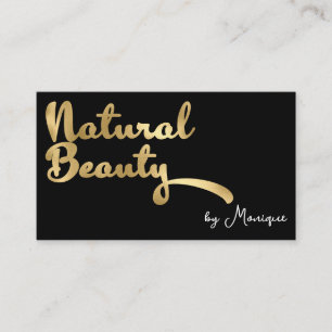 Black and Imitats Gold Natural Beauty Business Car Visitenkarte