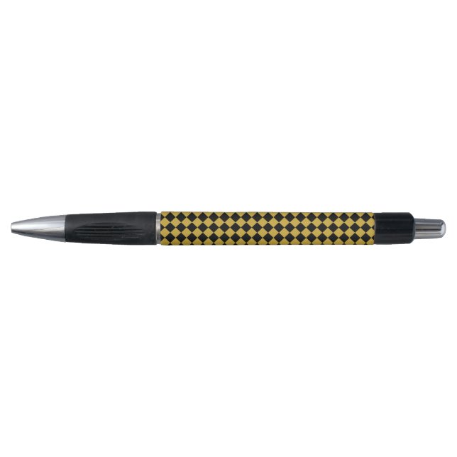 Black and Metallic Gold Chevron Pattern Emmy Kugelschreiber (Vorderseite)