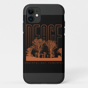 Black and Orange Futuristic Peace iPhone 11 Coques