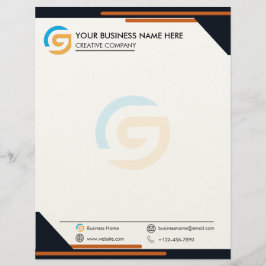 Black and Orange Modern Business Letterhead Briefbogen