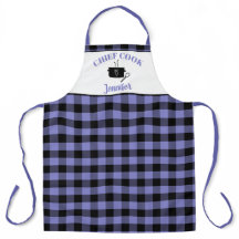 Black and Periwinkle Cook Buffalo Kariertes Muster