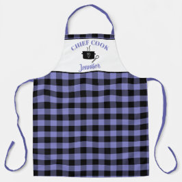 Black and Periwinkle Cook Buffalo Kariertes Muster Schürze