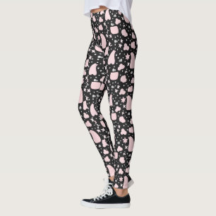 Black and Pink Design Leggings