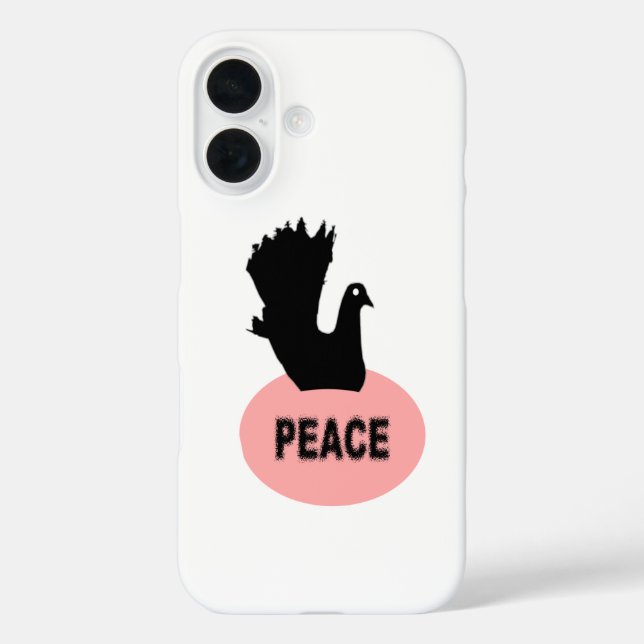 Black and Pink Peace Dove iPhone 5 Fall 16 Hülle (Rückseite)