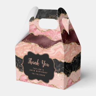 Black and Pink Sequins Agate Birthday Vielen Dank Geschenkschachtel