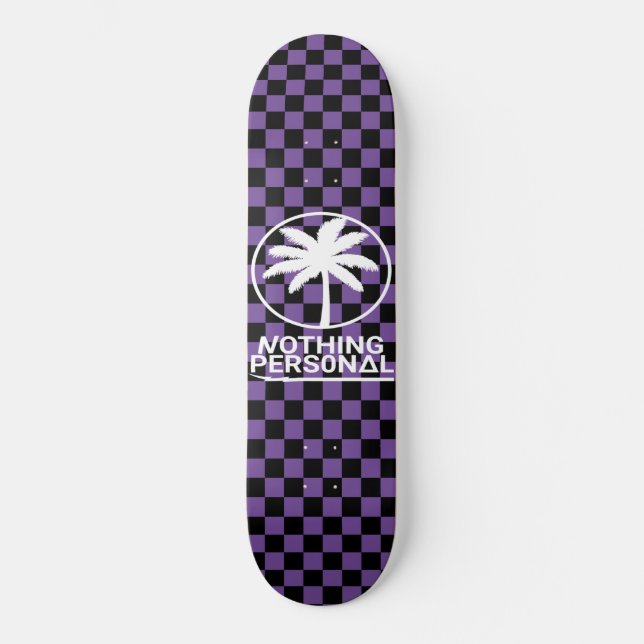 Black and Puple Checkerboard Skateboard (Vorderseite)
