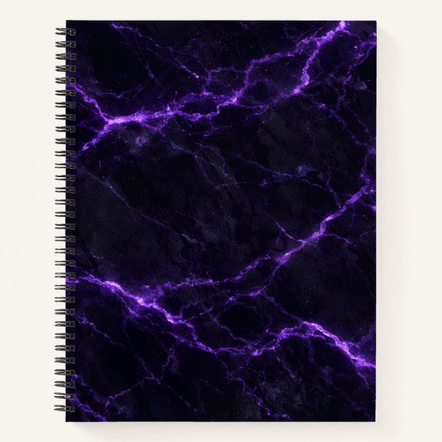 Black and Purple Marble Spiral Notebook Notizbuch (Vorderseite)