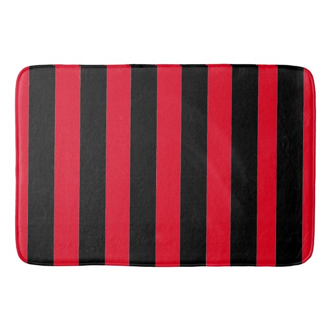 Black and Red Stripes Badematte (Vorderseite)