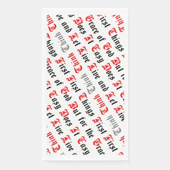 Black and Red Text Recovery Slogans Serviette (Vorderseite)