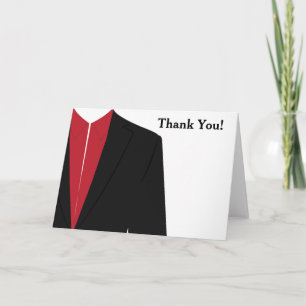 Black and Red Tuxedo Vielen Dank Dankeskarte