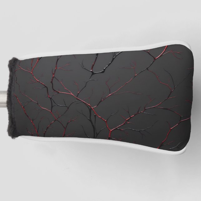 Black and Red Veins Golf Headcover (Vorderseite)
