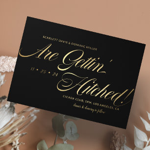 Black and Shiny Minimalist Foil Wedding Invitation Folieneinladung