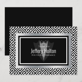 Black and Silber Bachelor Party Danke Karte