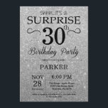 Black and Silver Glitzer Überraschung 30. Geburtst Einladung<br><div class="desc">Black and Silver Glitzer Überraschung 30. Geburtstag Einladung. Silberner Glitzer Hintergrund Erwachsener Geburtstag. Männer oder Frauen laden ein. Jedes Alter.
Für weitere Anpassungen klicken Sie bitte auf die Schaltfläche "Anpassen" und verwenden Sie unser Designwerkzeug,  um diese Vorlage zu ändern.</div>
