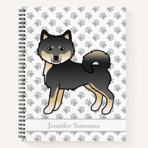 Black and Tan Alaskan Malamute Dog & Custom Text Notizbuch