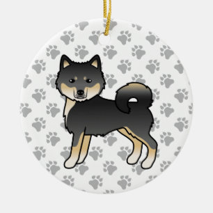 Black and Tan Alaskan Malamute Niedlicher Cartoon Keramik Ornament