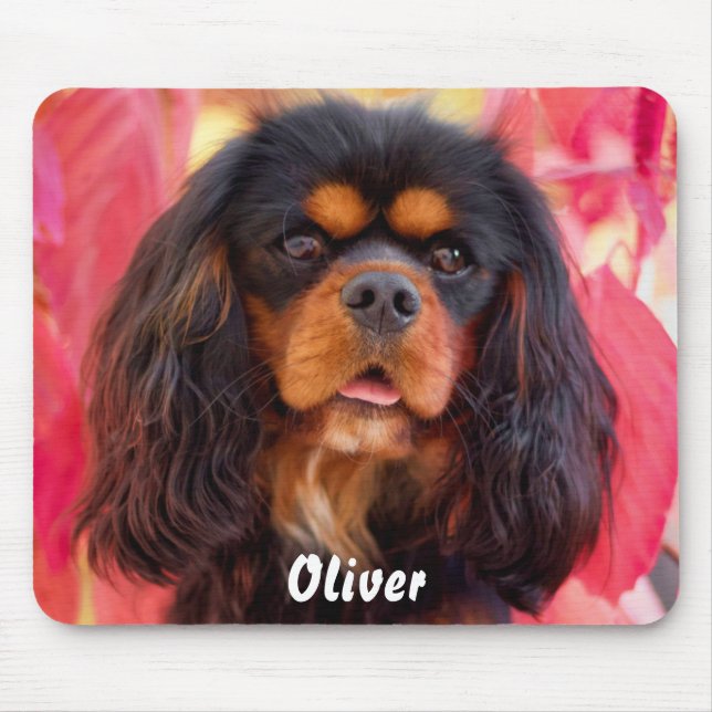 Black and Tan Cavalier King Charles Spaniel Dog Mousepad (Vorne)