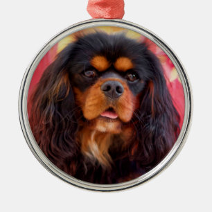 Black and Tan Cavalier King Charles Spaniel Dog Ornament Aus Metall