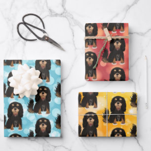 Black and Tan Cavalier King Charles Spaniel Geschenkpapier Set