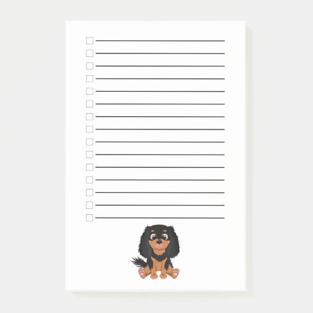 Black and Tan Cavalier King Charles Spaniel     Post-it Klebezettel (Vorderseite)