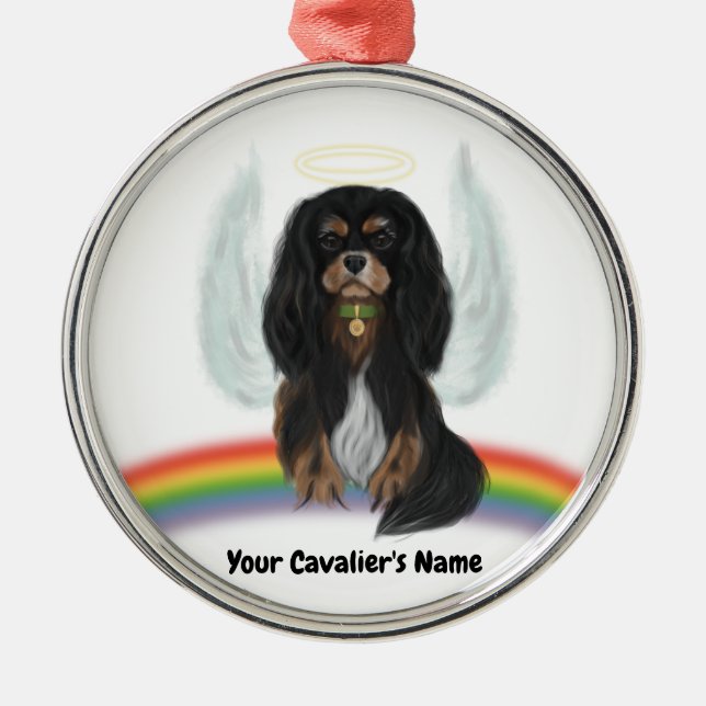 Black and Tan Cavalier Pet Loss Ornament (Vorne)