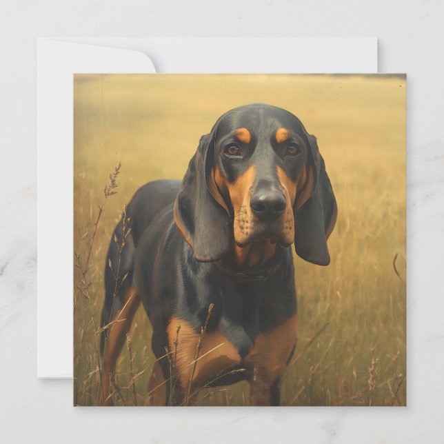 Black and Tan Coonhound Mitteilungskarte (Vorderseite)