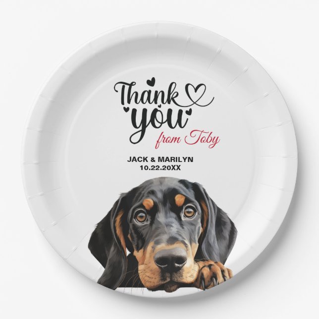 Black and Tan Coonhound Pappteller (Vorderseite)
