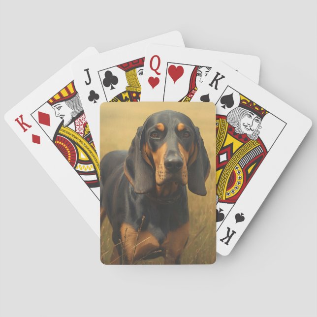 Black and Tan Coonhound Spielkarten (Rückseite)
