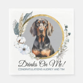 Black and Tan Coonhound Wedding Napkins mit Hunden Serviette