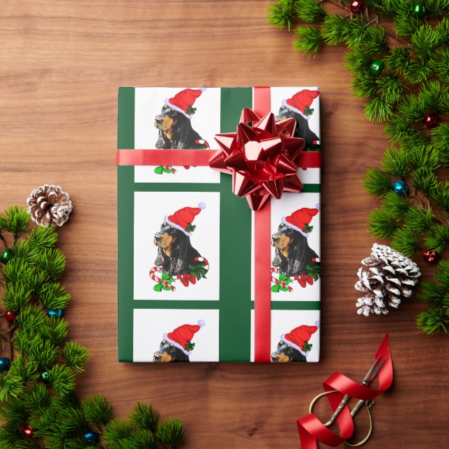 Black and Tan Coonhound Weihnachten Geschenkpapier (Feiertagsgeschenk)